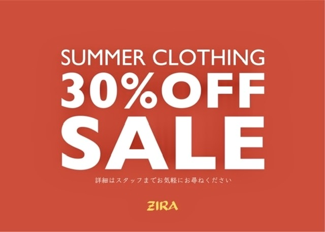 店休日,SUMMER SALE,ZIRA MIDNIGHT